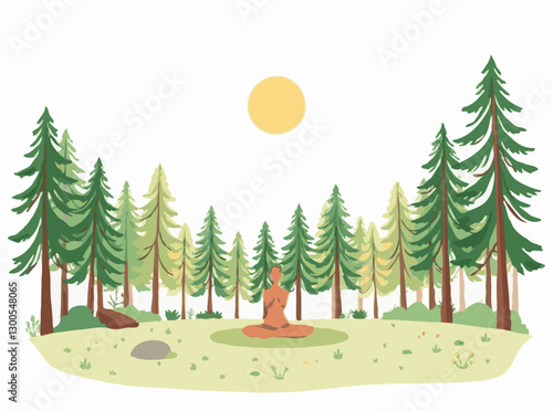 Mindful Breathing Exercises in Forest