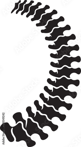 Spine silhouette vector icon. Ideal for medical, chiropractic, orthopedic, and anatomy designs. Perfect for healthcare, wellness, and therapy projects. EPS format.