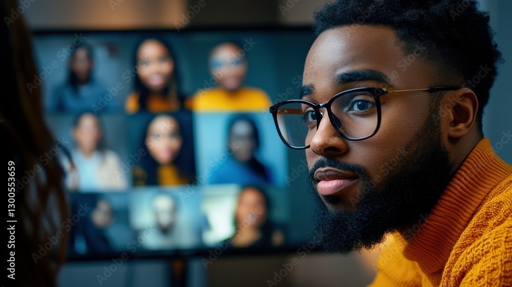 Fototapeta premium Virtual Learning Interactions in a Home Office Setting