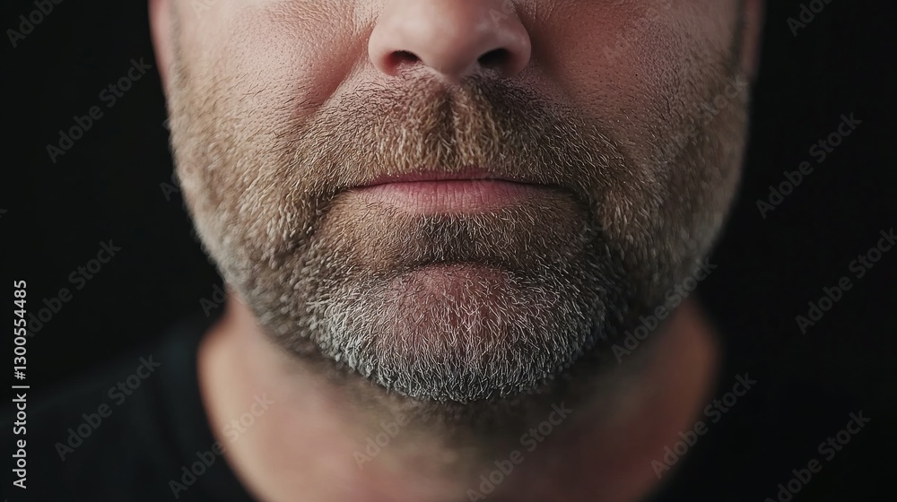 Close-up capture of a professional individual showcasing their facial features against a dark backdrop, with focused lighting creating emphasis on the subject Close-up capture of a professional individual showcasing their facial features against a dark backdrop, with focused lighting creating emphasis on the subject