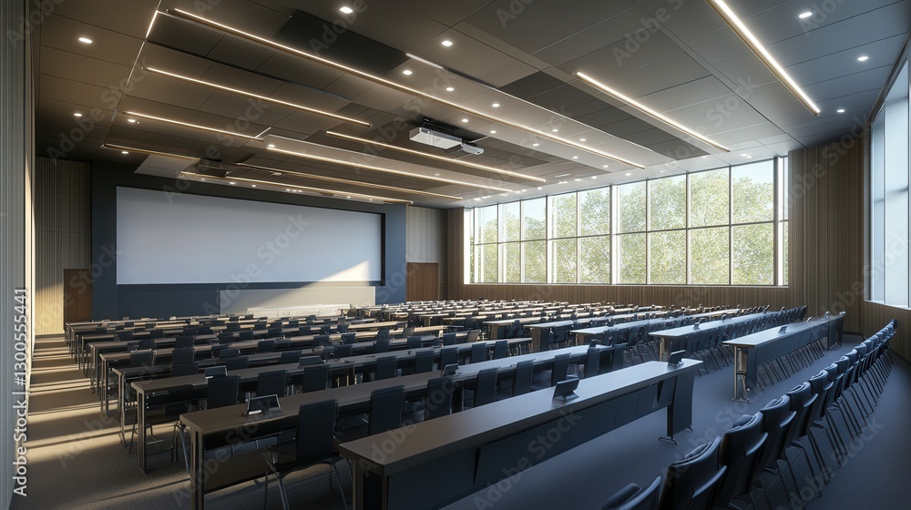 Fototapeta premium multi-functional conference center with modular walls, advanced audiovisual technology, and spaces adaptable to various events