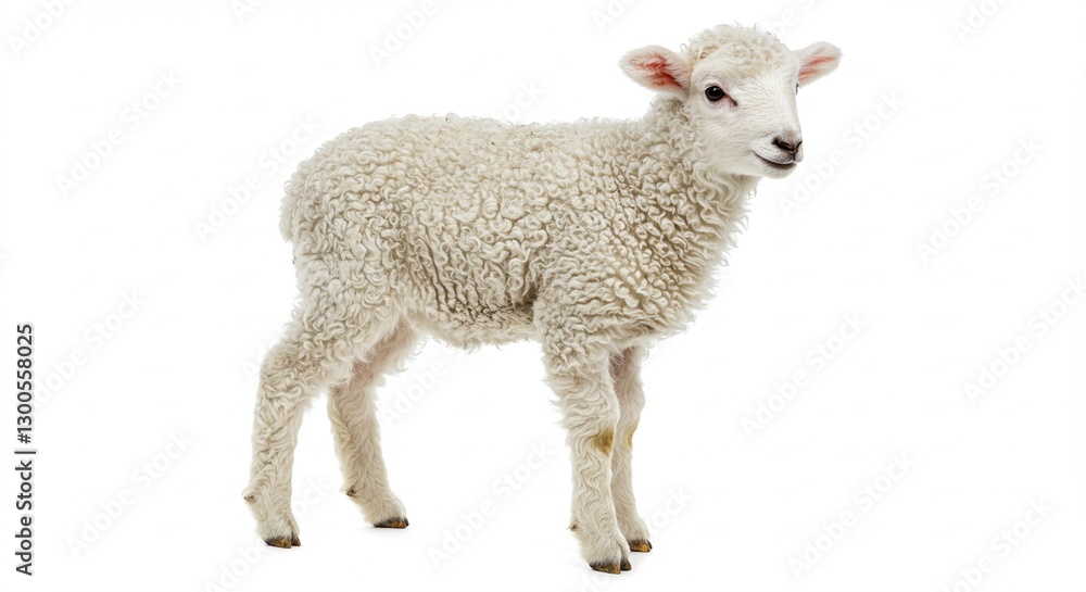 Adorable Fluffy Lamb Farm Animal White Sheep Spring Easter Adorable Fluffy Lamb Farm Animal White Sheep Spring Easter