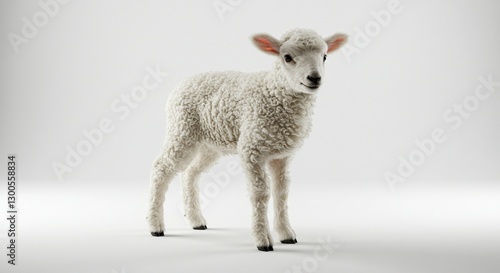 Adorable Fluffy Lamb Spring Farm Animal White Sheepling