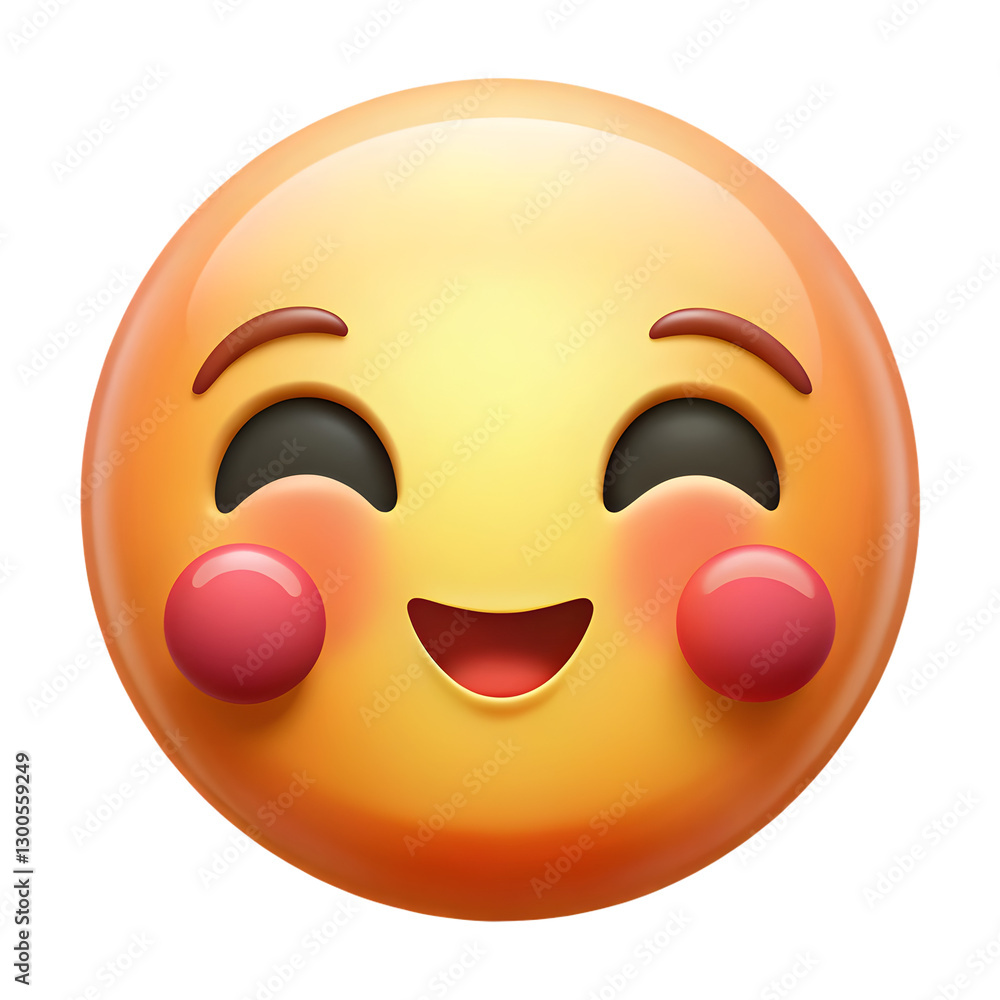 Adorable Emoji Style Happy Face with Blushing Cheeks Cute & Expressive Digital Art for Social Media, Stickers & Messaging.AI Generated. Adorable Emoji Style Happy Face with Blushing Cheeks Cute & Expressive Digital Art for Social Media, Stickers & Messaging.AI Generated.