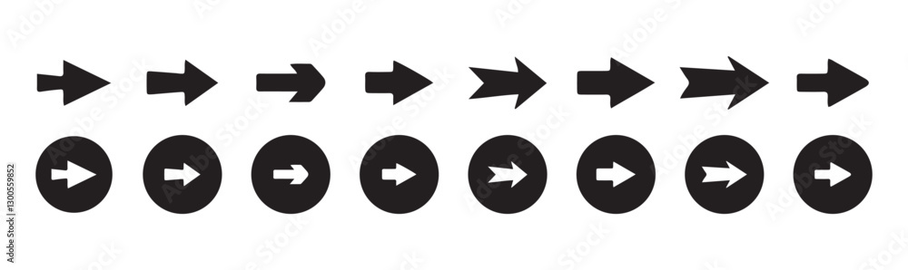 Set of black arrow icons. Doddle arrow. Collection different Arrows on flat style. Vector illustration eps 10 Set of black arrow icons. Doddle arrow. Collection different Arrows on flat style. Vector illustration eps 10