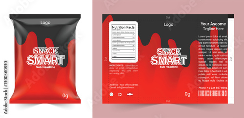 Chips package design, foil bags with the original file in 3d illustration. Chip's packaging ideas | chip packaging, packaging, chips, vector, template.