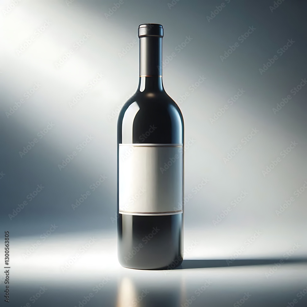 Realistic 3D Render of a Wine Bottle – Stylish Beverage Packaging with Soft Shadows Realistic 3D Render of a Wine Bottle – Stylish Beverage Packaging with Soft Shadows