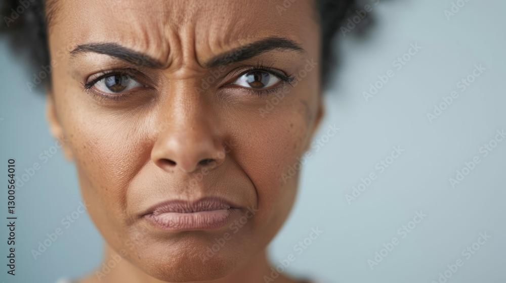 Person making an intense facial expression. Person making an intense facial expression.