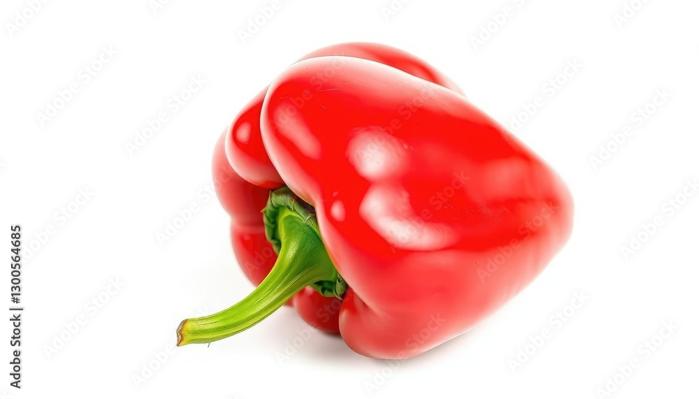 Single vibrant red bell pepper, isolated on pure white background, healthy, sweet Single vibrant red bell pepper, isolated on pure white background, healthy, sweet