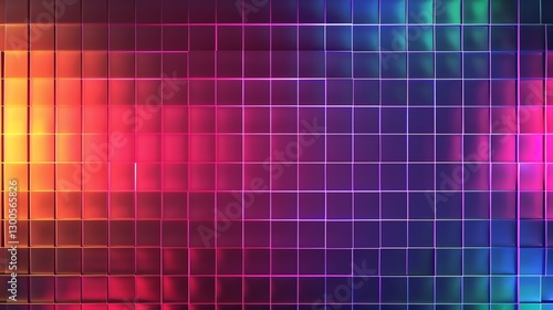 A grid of colorful squares with a glowing effect.