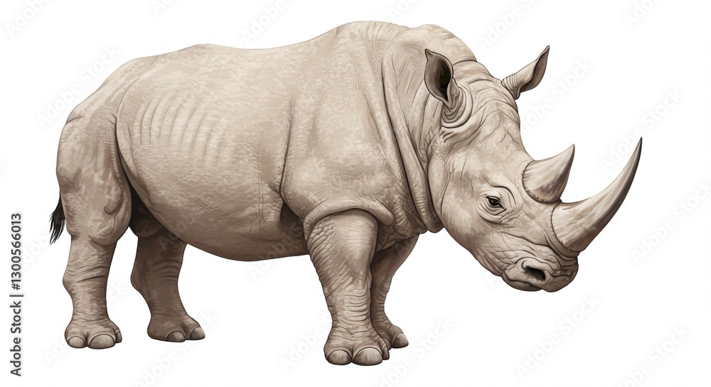 Obraz premium Majestic White Rhinoceros Wildlife Animal African Safari Endangered Species Nature Photography