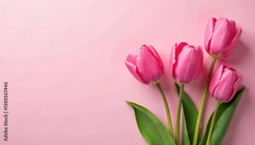 Pink tulips with subtle shading on a light pink background, garden, pastel, delicate Pink tulips with subtle shading on a light pink background, garden, pastel, delicate