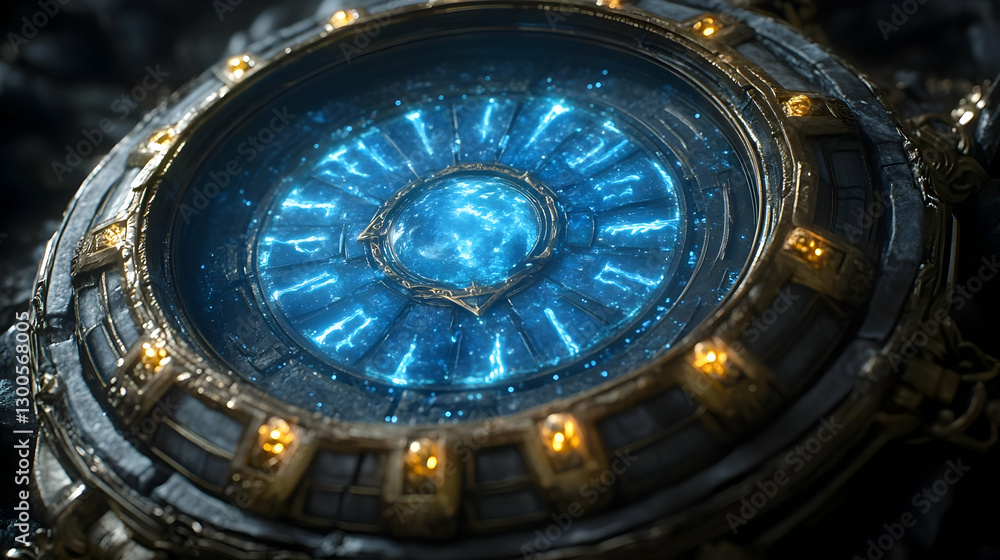 Obraz premium Glowing Roman Numeral Digital Clock