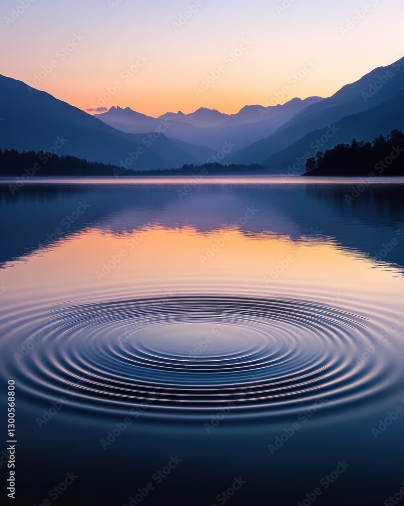 custom made wallpaper toronto digitalSerene Lake at Dawn with Ripples and Majestic Mountain Backdrop