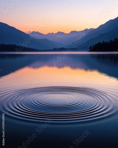 Wallpaper Mural Serene Lake at Dawn with Ripples and Majestic Mountain Backdrop Torontodigital.ca