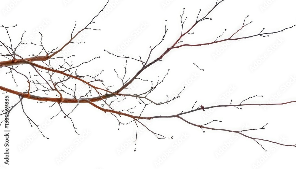 Intricate, bare branches isolated against a pure white backdrop, backdrop, flora Intricate, bare branches isolated against a pure white backdrop, backdrop, flora