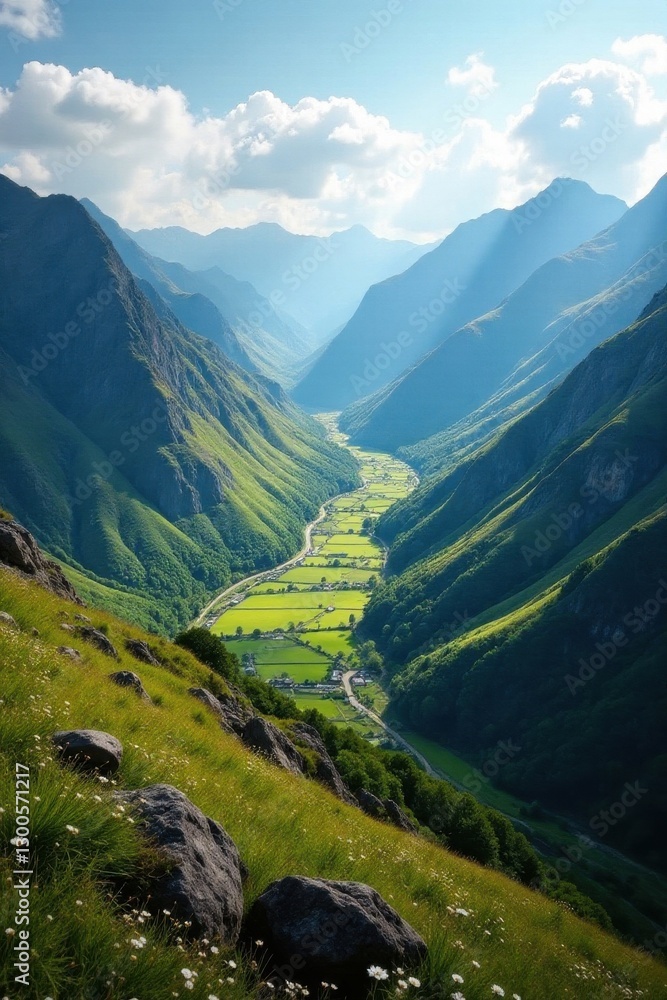 Obraz premium Aerial view of Glencoe, showing mountains and valley, travel photography, aerial