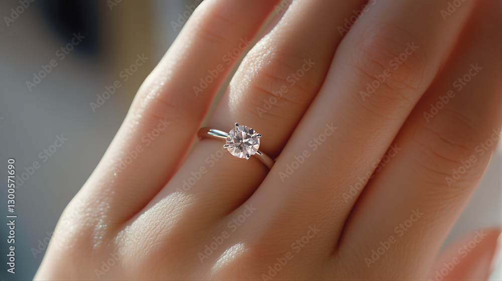 Hands of the bride with engagement ring, fashion ring Hands of the bride with engagement ring, fashion ring