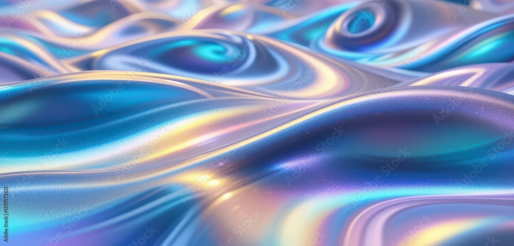 Fototapeta premium Abstract Colorful Wave Pattern with Iridescent Light Reflection