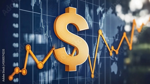 Abstract 3D glass chart representing financial growth with soft gradient lighting, emphasizing business innovation and economic development in a clean, modern design.