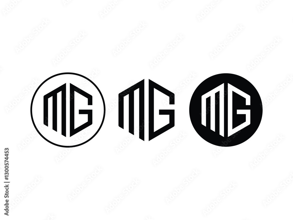 set of editable vector creative letter mg with hexagon symbol design illustration isolated on transparent background set of editable vector creative letter mg with hexagon symbol design illustration isolated on transparent background