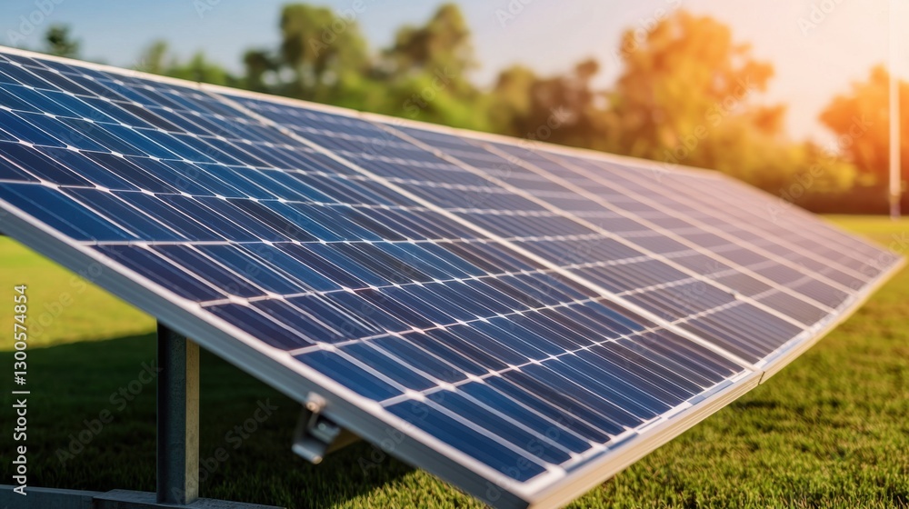 Modern school sports ground design Concept, Modern Solar Panel Installation Captured in Bright Sunlight on a Clear Day in a Green Environment Modern school sports ground design Concept, Modern Solar Panel Installation Captured in Bright Sunlight on a Clear Day in a Green Environment