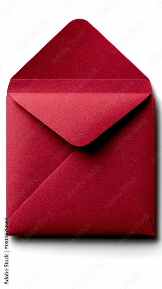 Closed Red Envelope; Postal Mail Item Image