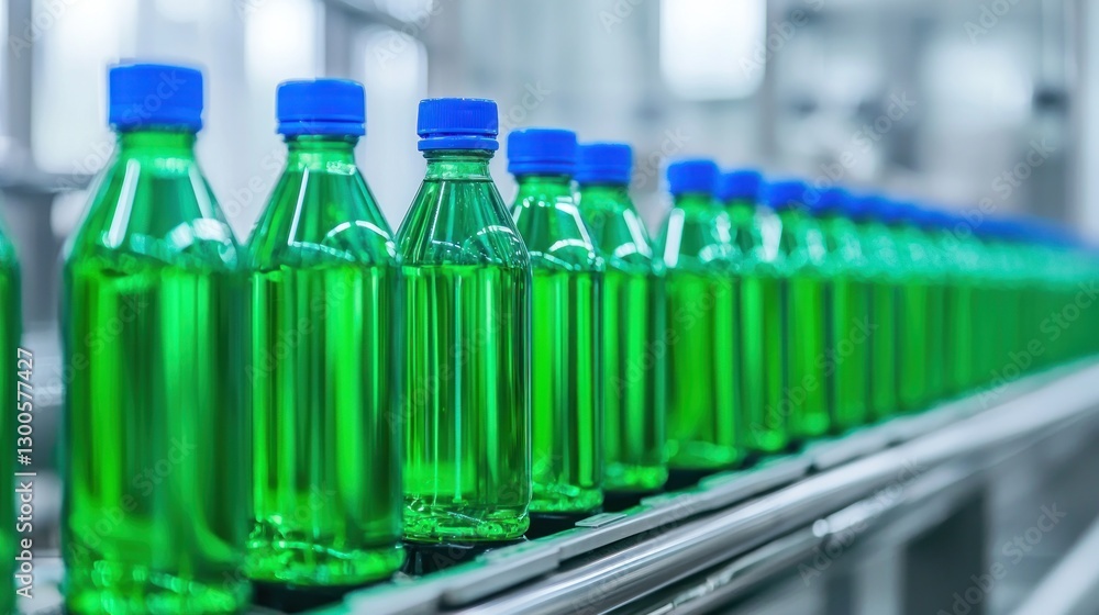 Bottling line chaos quality control in beverage production factory environment industrial process