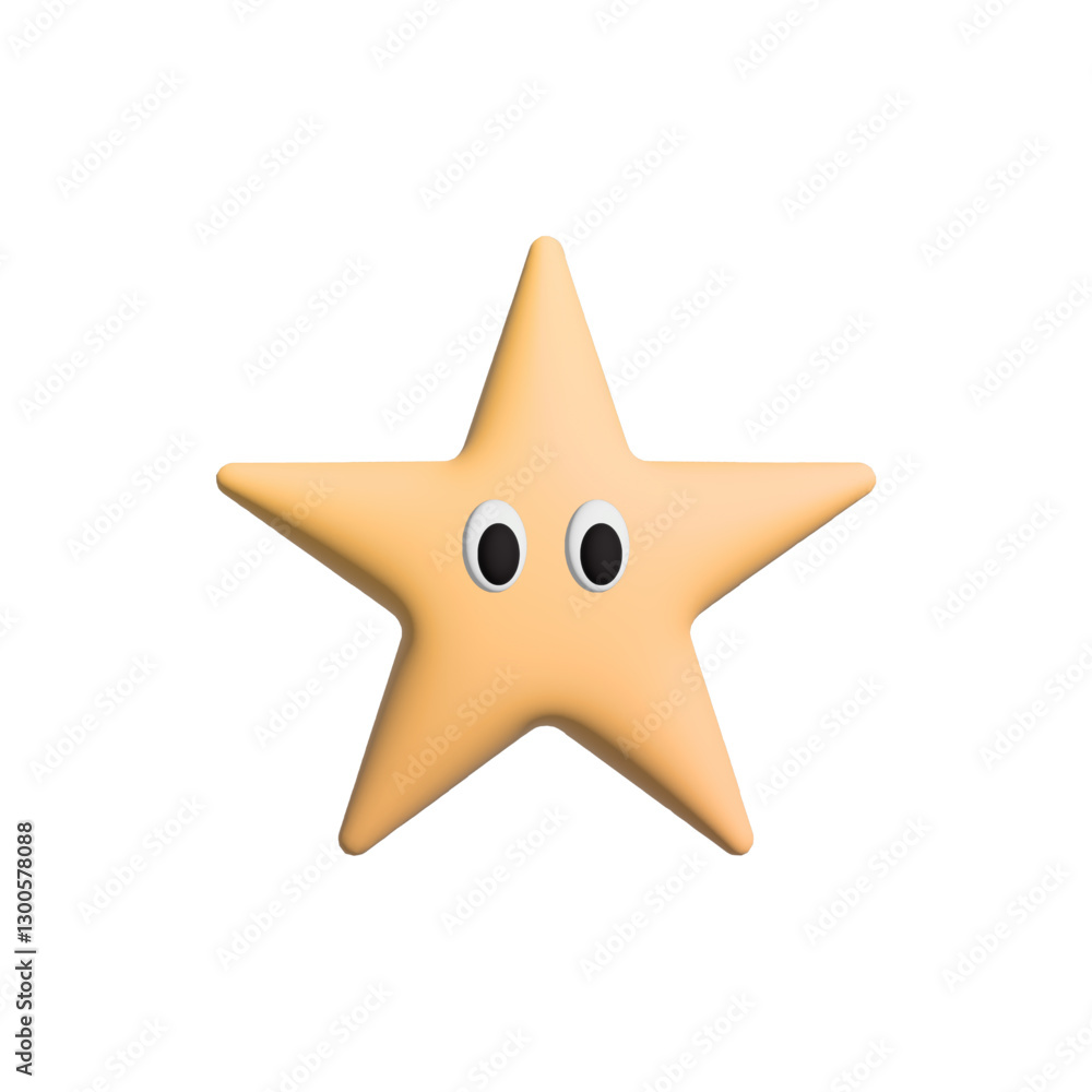 Cute star 3d illustration. Vector Star with eyes Cute star 3d illustration. Vector Star with eyes