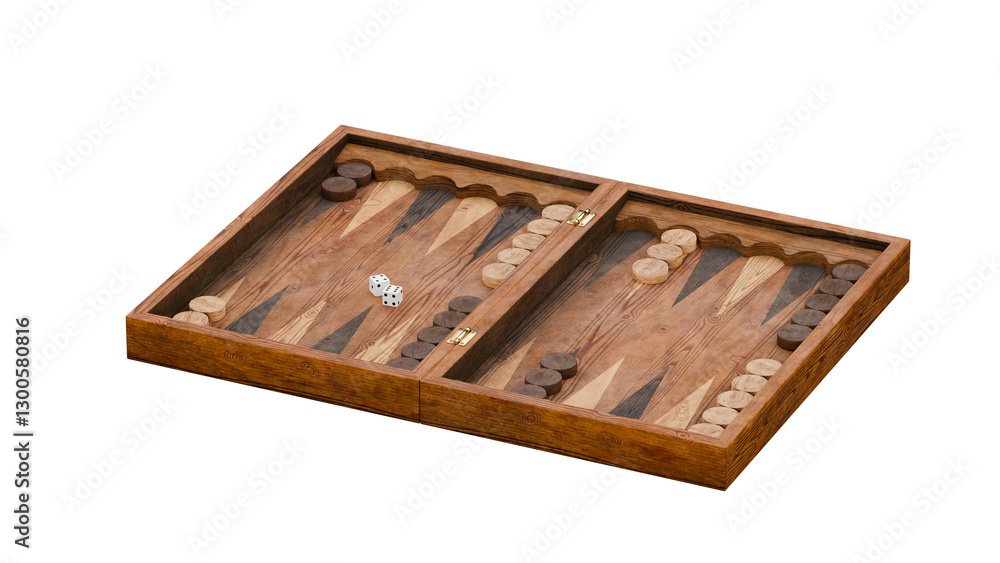 Wooden backgammon on a transparent background. Wooden backgammon on a transparent background.