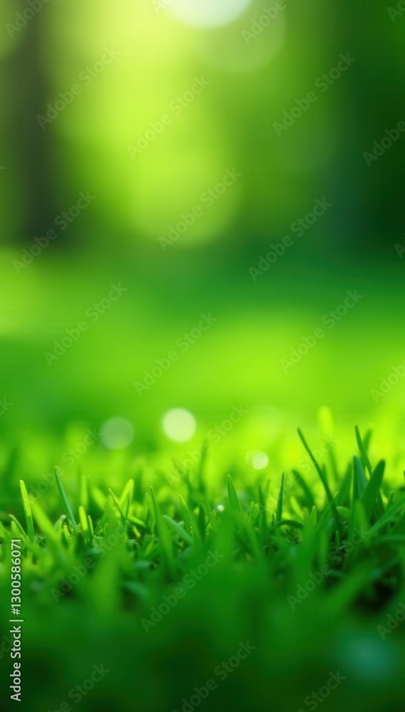Fototapeta premium Soft, velvety green grass, shallow depth of field, green, lawn, velvety