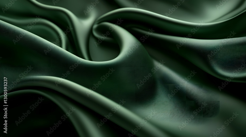 Obraz premium Abstract green wave on a black background