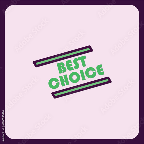 Best Choice Minimalist Design Green and Purple Badge