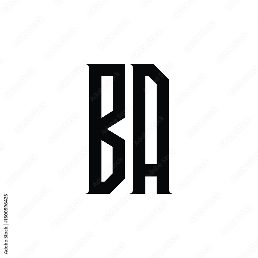 BA monogram logo design letter text name symbol monochrome logotype alphabet character simple logo BA monogram logo design letter text name symbol monochrome logotype alphabet character simple logo