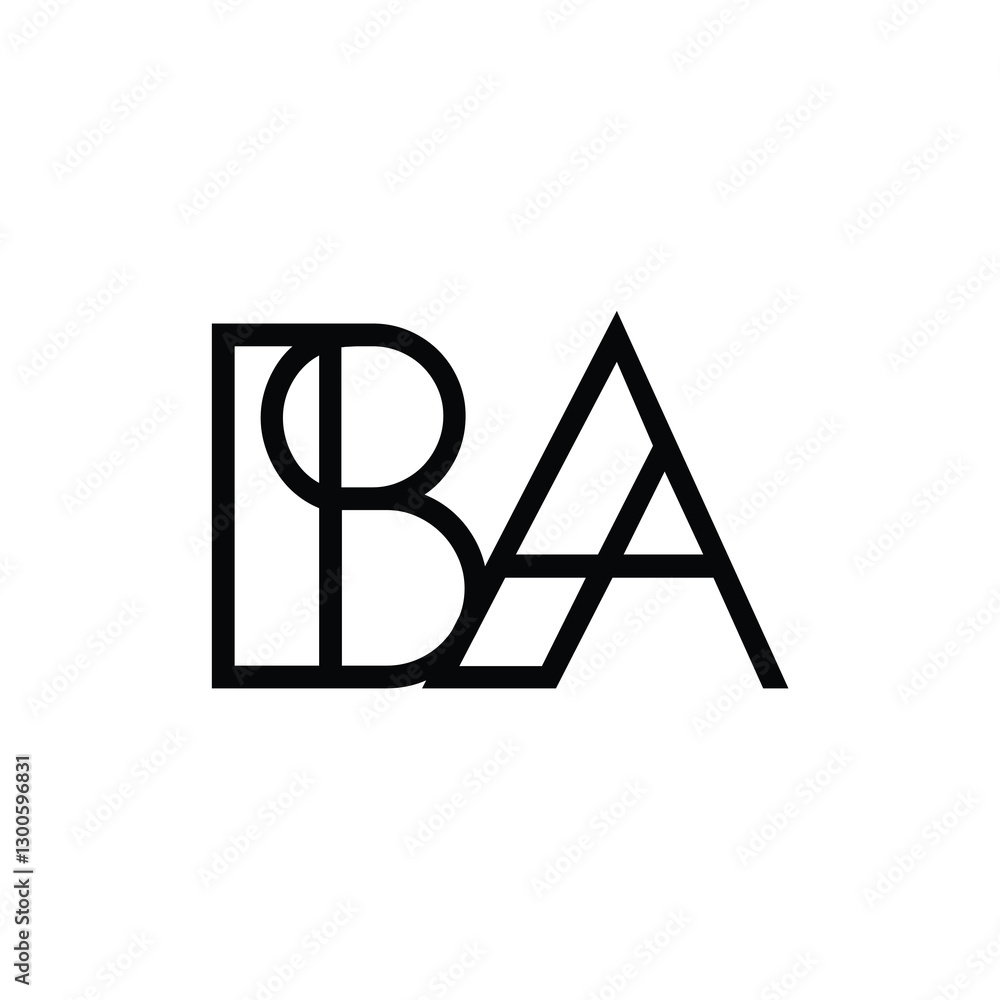 BA monogram logo design letter text name symbol monochrome logotype alphabet character simple logo BA monogram logo design letter text name symbol monochrome logotype alphabet character simple logo