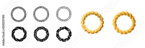 Various round rope icons showing unique patterns in black and gold, including twisted designs.