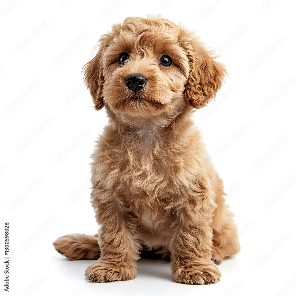 Playful puppy portrait on a white background cute dog photography indoor setting Playful puppy portrait on a white background cute dog photography indoor setting