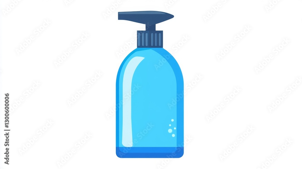 Blue liquid soap dispenser with pump on white background Blue liquid soap dispenser with pump on white background
