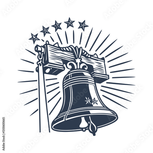 Liberty Bell Silhouette Vector Graphic Clipart Isolated Illustration