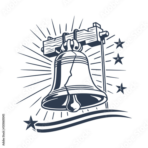 Liberty Bell Silhouette Vector Graphic Clipart Isolated Illustration