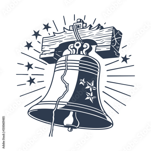 Liberty Bell Silhouette Vector Graphic Clipart Isolated Illustration