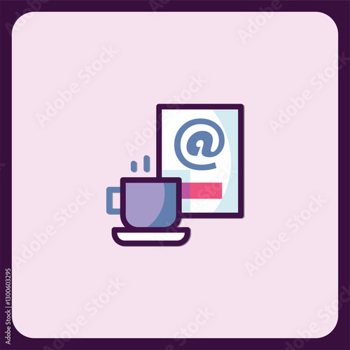 Email Marketing Concept with Coffee Break Illustration