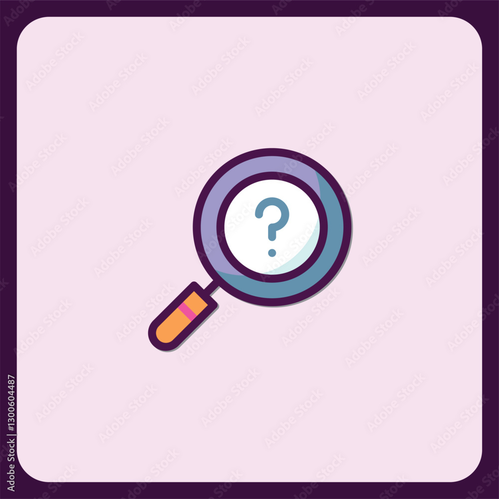 Magnifying Glass with Question Mark Icon Design Magnifying Glass with Question Mark Icon Design