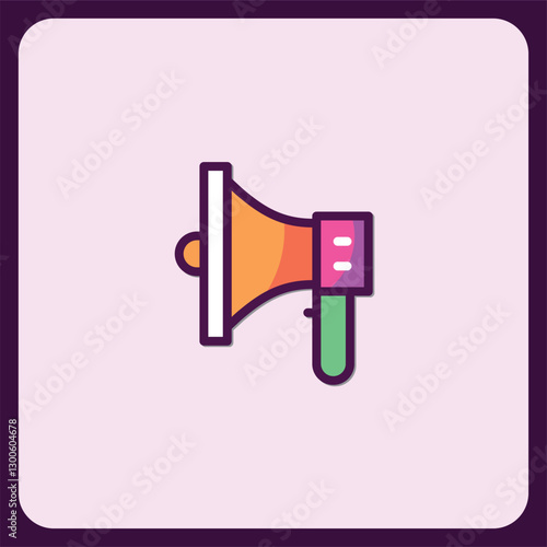 Colorful Megaphone Icon Design for Announcement