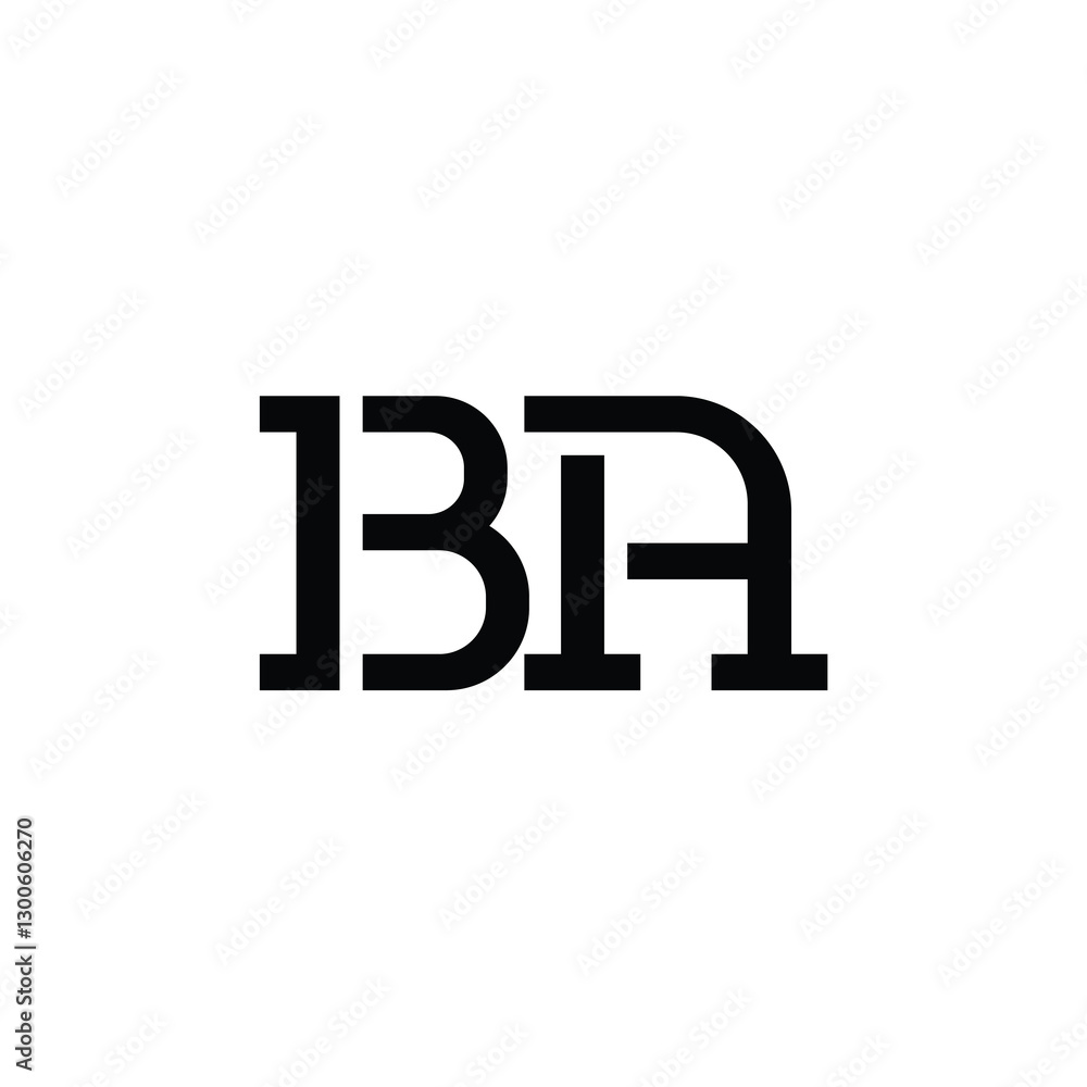 BA monogram logo design letter text name symbol monochrome logotype alphabet character simple logo BA monogram logo design letter text name symbol monochrome logotype alphabet character simple logo