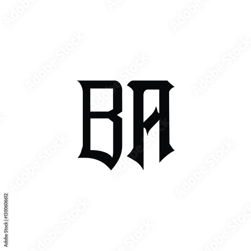 BA monogram logo design letter text name symbol monochrome logotype alphabet character simple logo