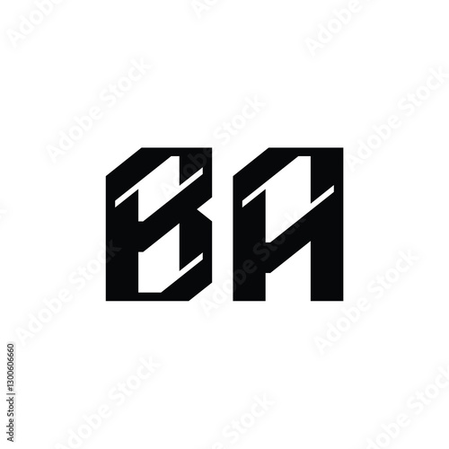 BA monogram logo design letter text name symbol monochrome logotype alphabet character simple logo
