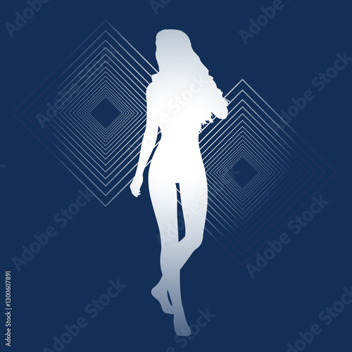 Design of fashion woman pose illustration