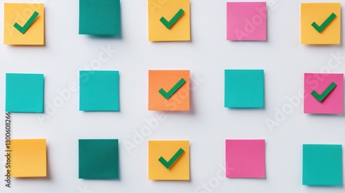 Minimalist Infographic with Colorful Sticky Note Checklist Check mark infographics concept. Free Download Minimalist Infographic with Colorful Sticky Note Checklist Check mark infographics concept. - GFXLoad