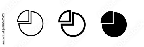  Hollow circle segment diagram in 1-10 parts graph icon pie shape section chart in black